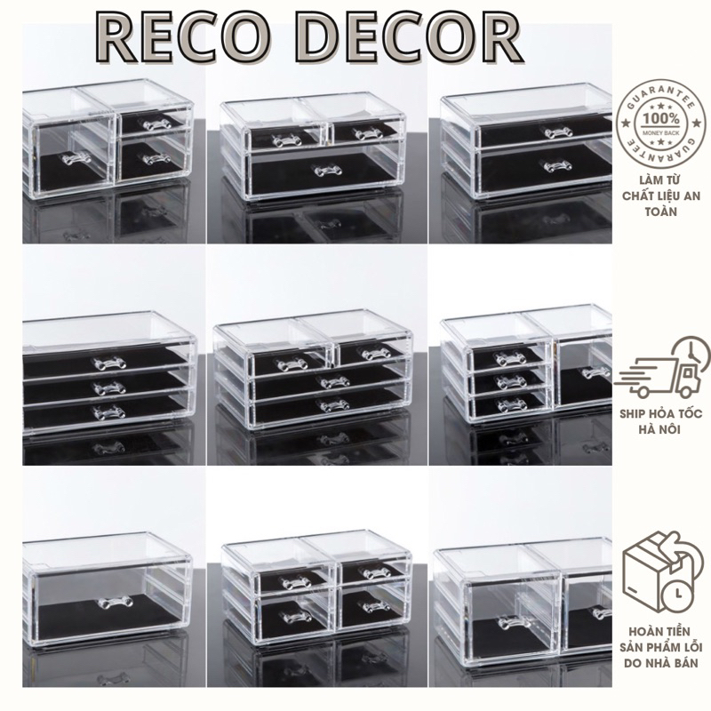 Mica Cosmetic Cabinet Box with Transparent Divided Compartments Layered ...
