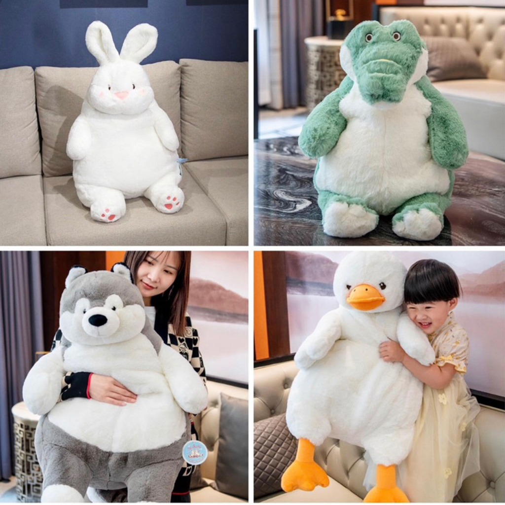 Anvihome Beer Belly Rabbit Teddy Bear, Set of 4 Big Belly Sitting Bears ...