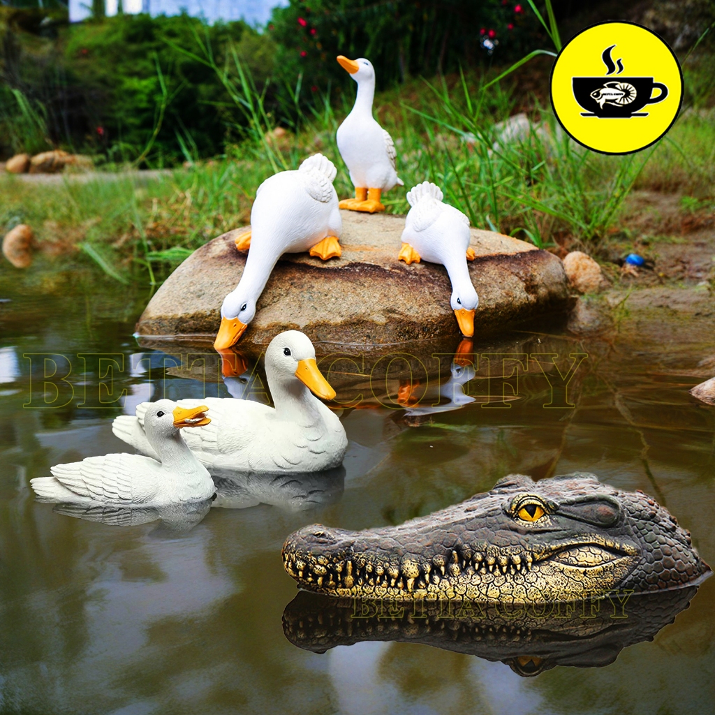Crocodile Head Model Unique Plastic Drinking Duck Decorative Aquarium