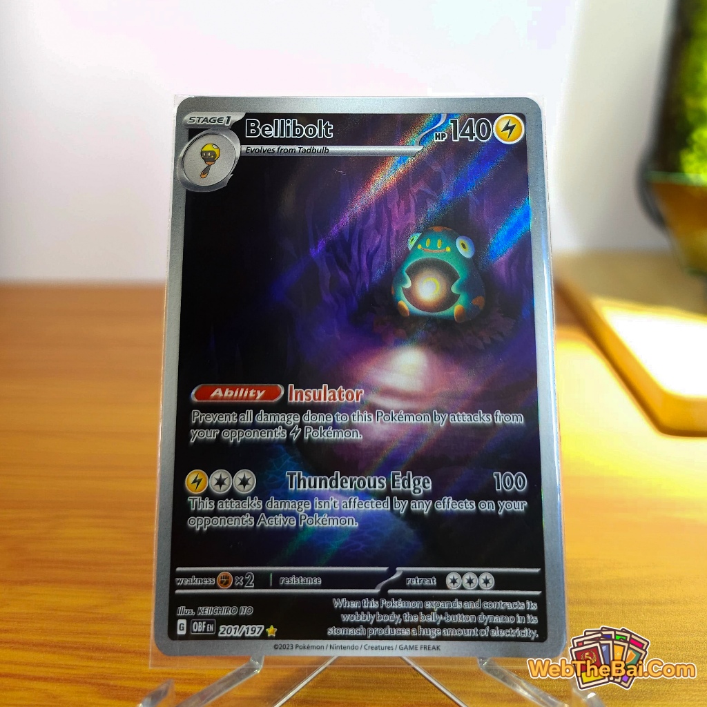 Genuine Pokemon Bellibolt Card - 201 / 197 Obsidian Flames English ...