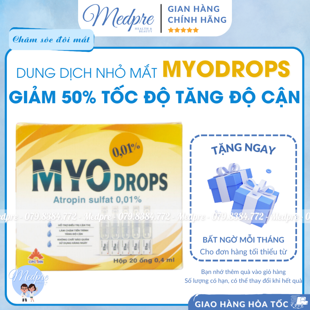 Yodrops (Atropin 0.01) Eye Drops CloseUp Control, Reduces Process