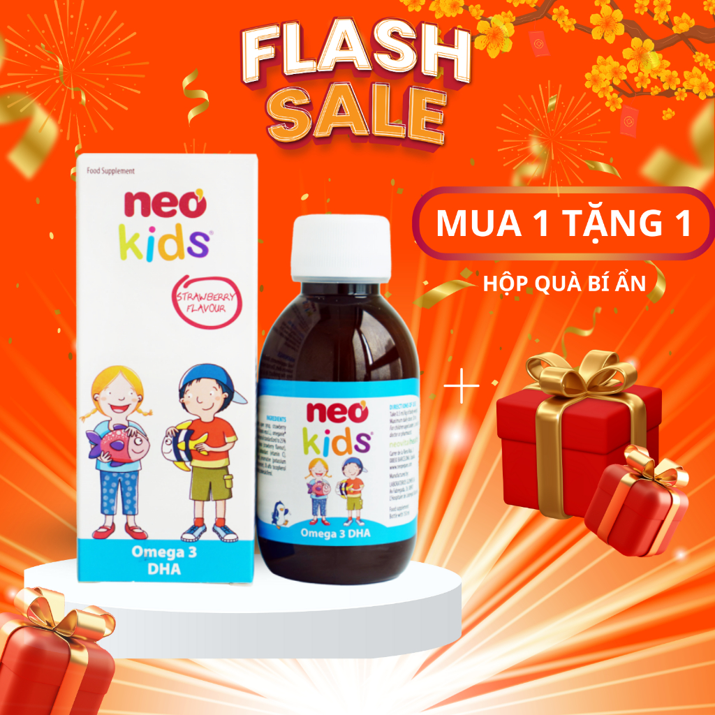 Neo Kids Omega 3 DHA Fish Oil Helps Brain Development, Enhance Eyesight
