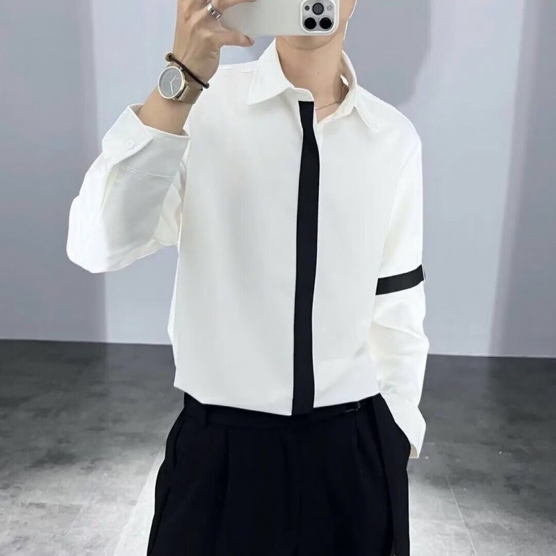 Men's Shirt Braces With Korean Plain form Men'S Shirt, Cool mango