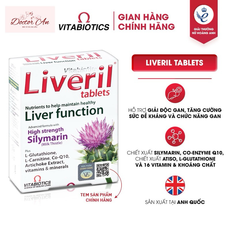 Cty. Vitabiotics LIVERIL Liver Detoxification Pills Mineral Supplement ...