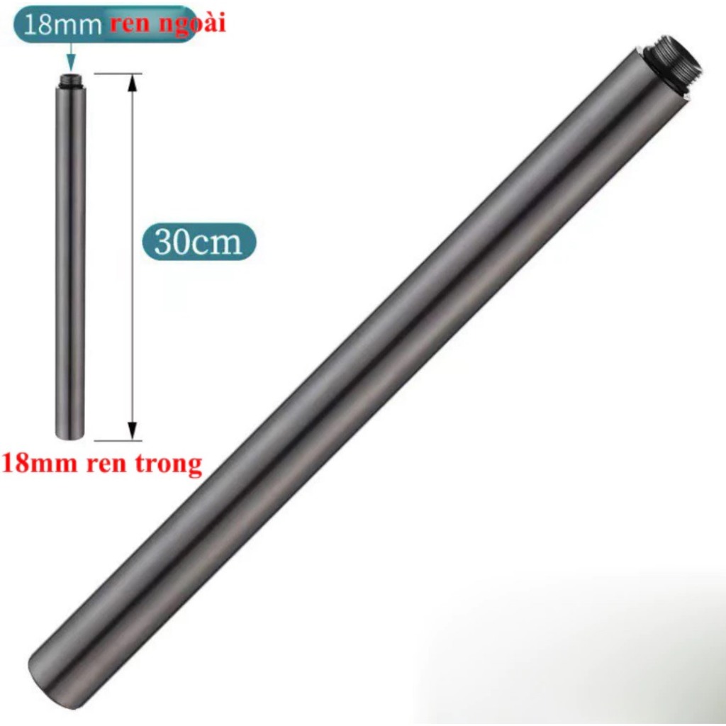 Stainless Steel/Gray Round Shower Rod Extension Bar, Standing Shower ...
