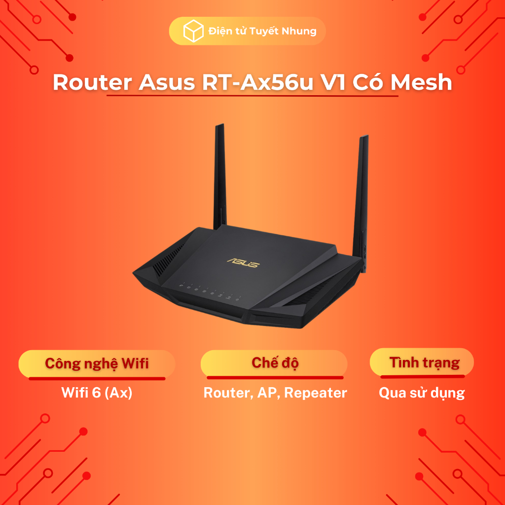 Asus Ax56u V1 Router Standard Ax1800, Used, With Mesh, 2 Bands High