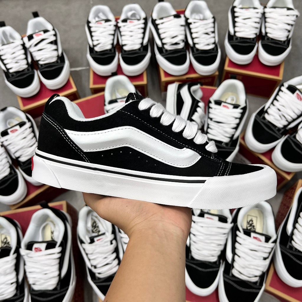 Vans KNU SKOOL BLACK WHITE SHOES - SNEAKER | Shopee Malaysia
