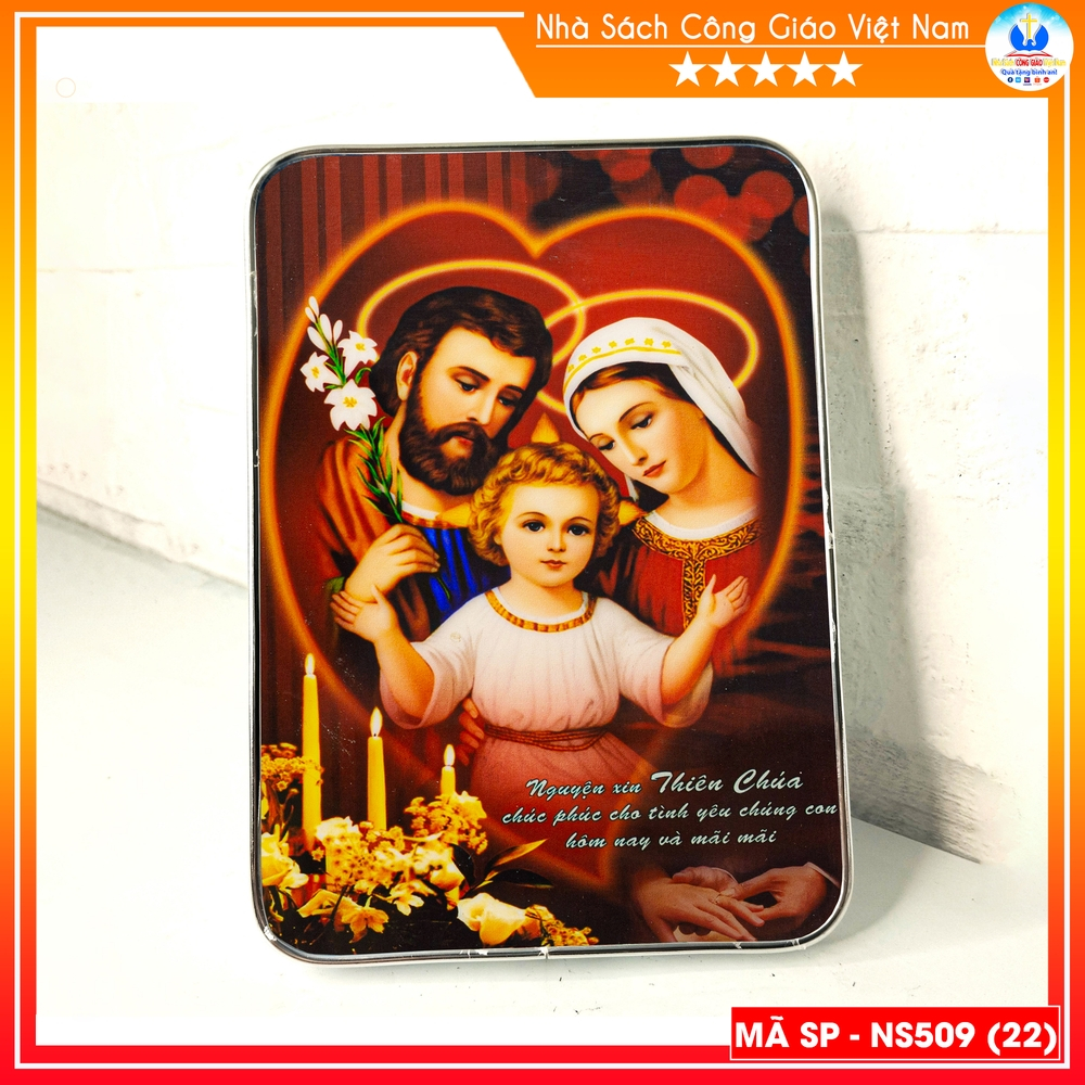 Holy Family photo frame... 15x21cm for table, wall hanging with silver ...