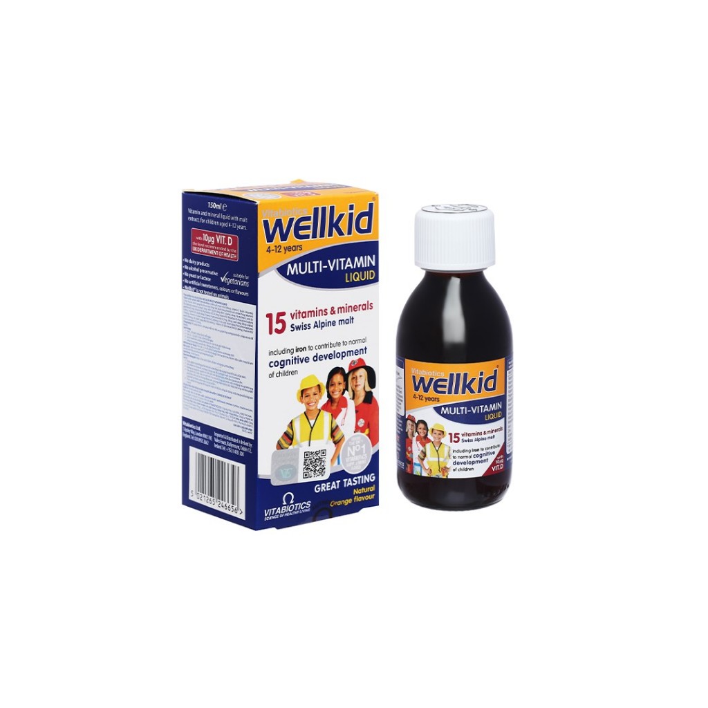 Vitabiotics WellKid MultiVitamin Liquid Syrup Helps Increase