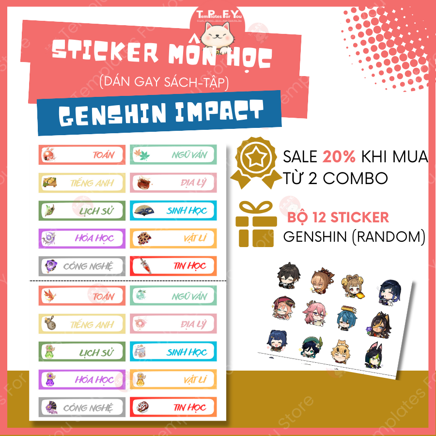 Genshin Impact Cute Subject Stickers - Eager to Learn Stickers - Set of ...