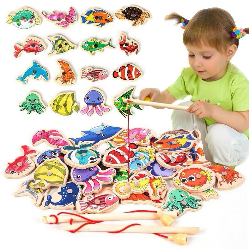 Children's toy Magnetic fishing set with 15 kute sea creatures (no box ...