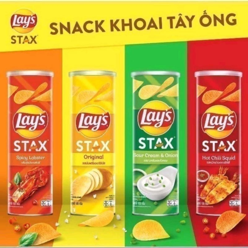 Lay's STAX Can Snack Full Flavor (100g) | Shopee Malaysia