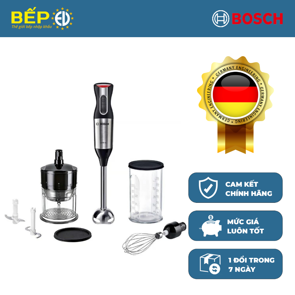 [Genuine] Bosch Hand Blender MS6CM6166 ErgoMixx 1000W 12 Speeds (2 Jars ...