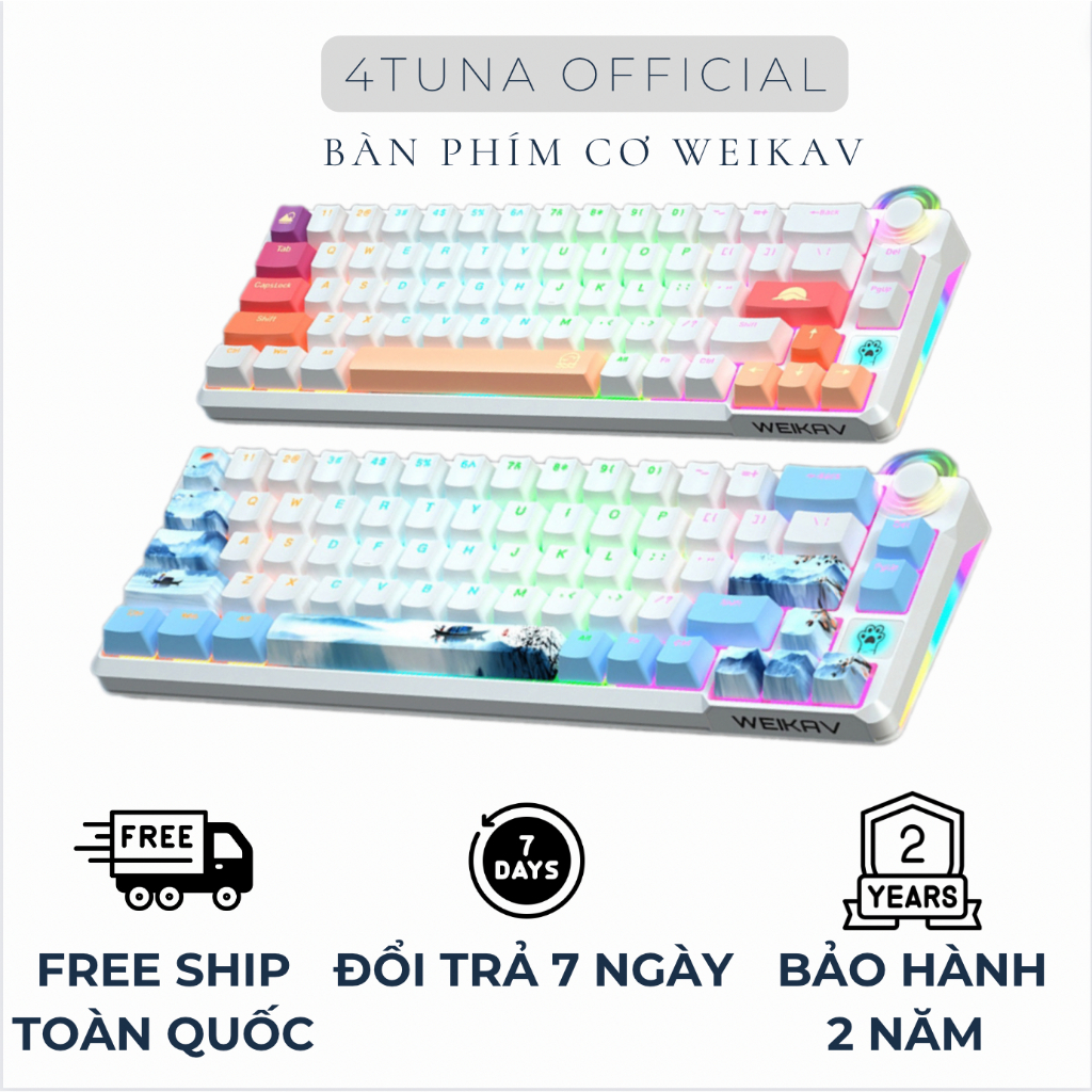 Weikav Pro Gaming Rice Keyboard [Genuine] 4tuna 68 RGB Led Keys Multi ...