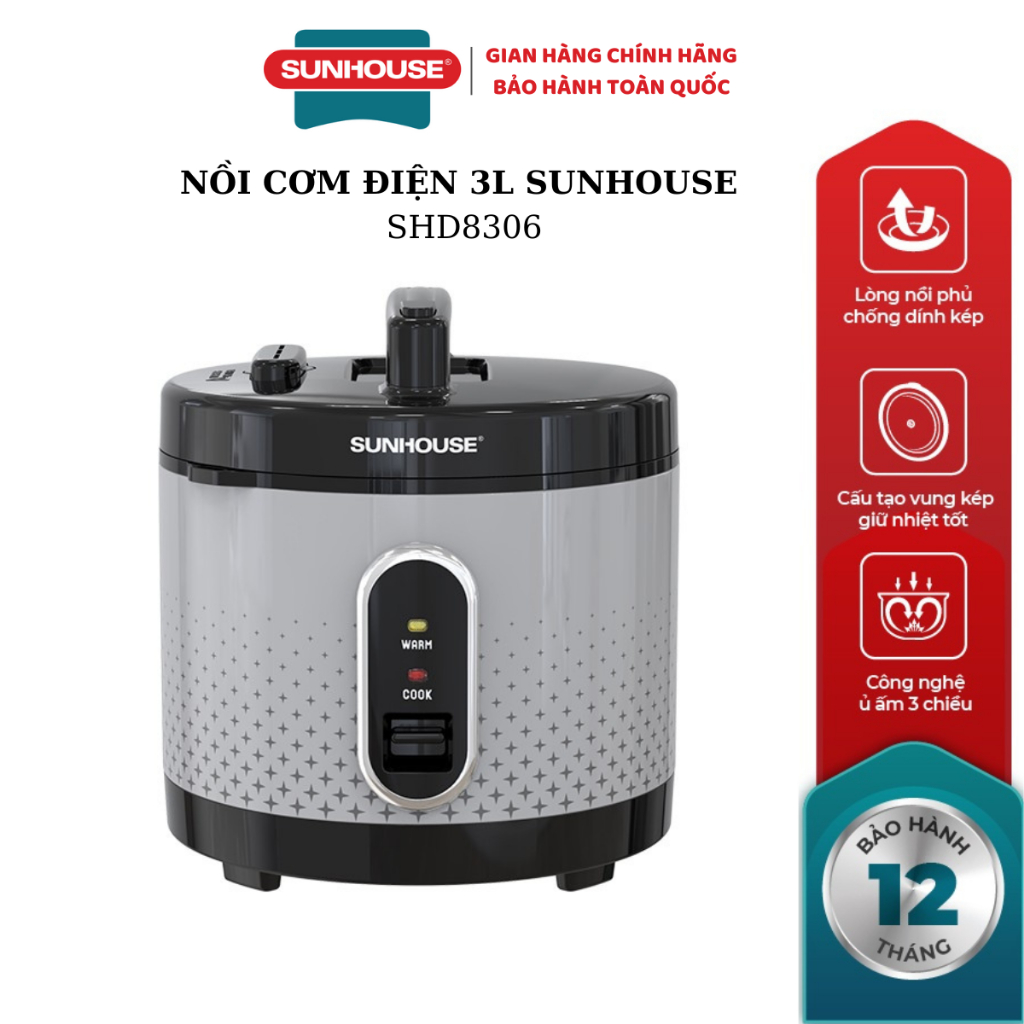 [genuine] SUNHOUSE SHD8306 3L RICE COOKER | Shopee Malaysia