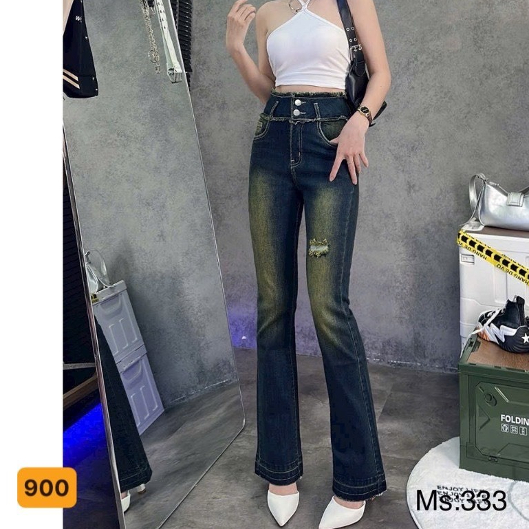 Korean Style High Waist Stretch Slim Jeans Women