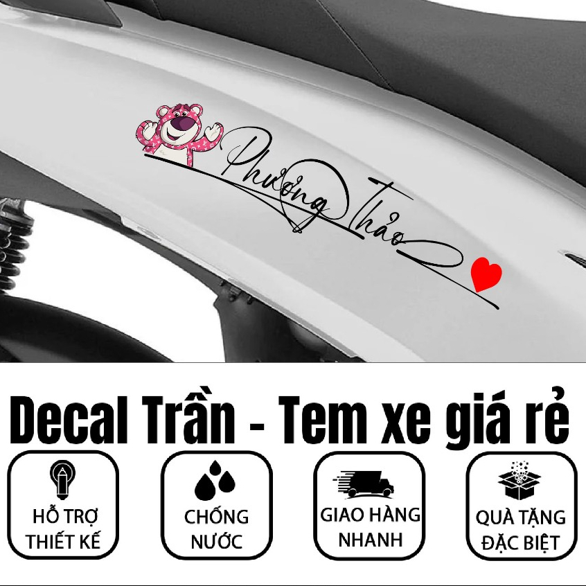 Strawberry Bear car sticker by name, Print name of signature car ...