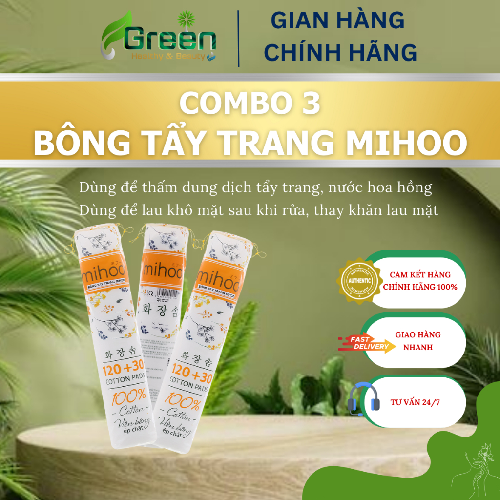 Combo 3 MIHOO - MAKEUP REMOVAL PADS (Bag/150 PIECES) | Shopee Malaysia