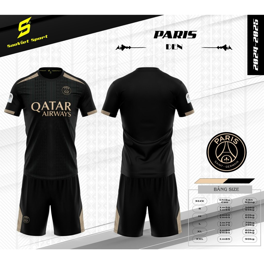 black and gold psg kit