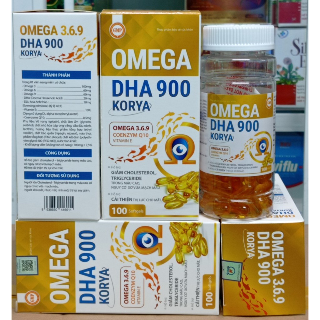 Omega 369 DHA 900 KORYA coenzym Q10 Box Of 100 Tablets Reduce