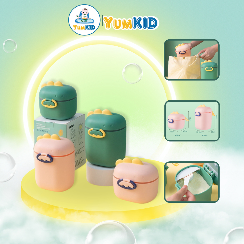 Yum KID Baby Dinosaur Powder Milk Box With Split Compartment, Safe ...