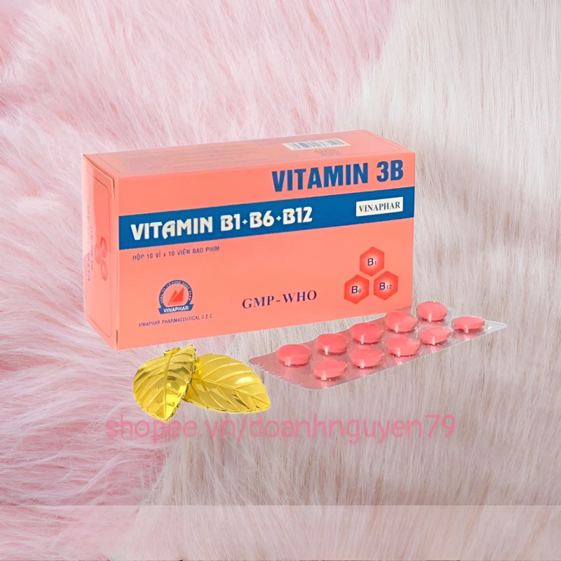 Vitamin 3B - B1,B6,B12- Box Of 100 Vinaphar Tablets - Help Improve ...