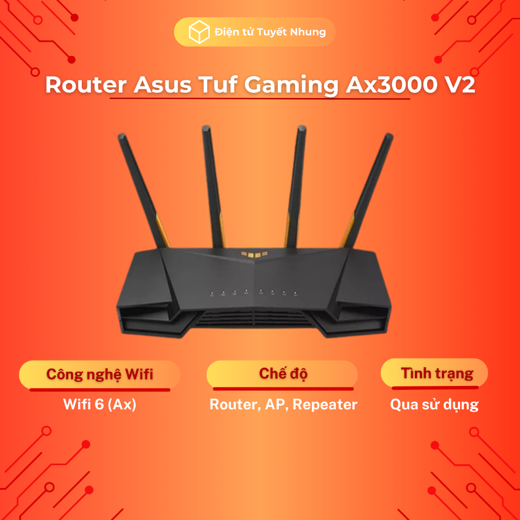 Asus Tuf Gaming Router Ax3000 V2, Used, Mesh, Dual Band Wifi Router