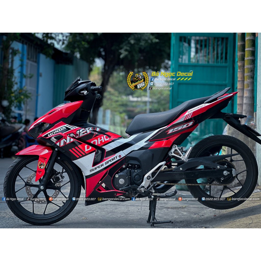 Zx10r REMOVABLE STICKER WINNER X V3 CAR STICKER HRC RED, BLACK RED ...