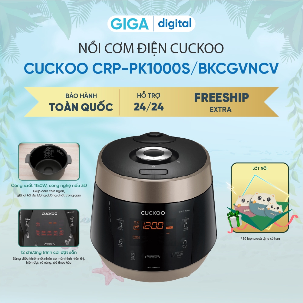 Cuckoo 1.8 liter rice cooker CRPPK1000S /bkcvncv Fast Cooking