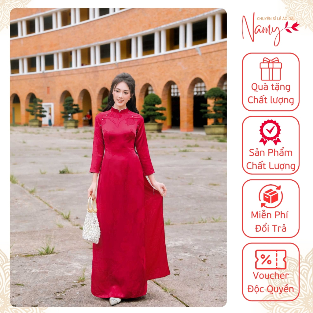 Ao Dai Traditional Sewing Brocade Soft Flower Pattern 2cm Tall Stylized ...