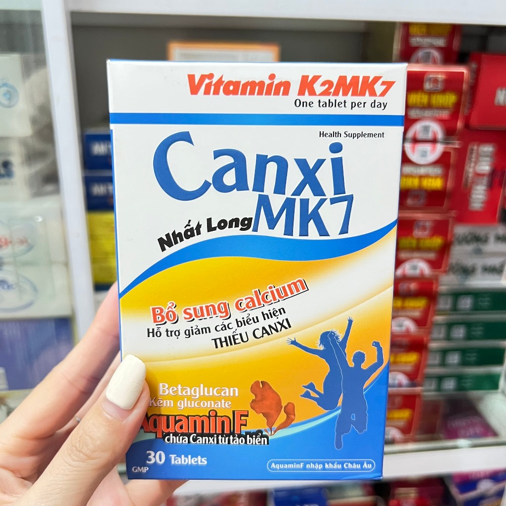 Calcium MK7 Nhat Long Vial Of 30 Tablets - Calcium, vitamin D3 ...