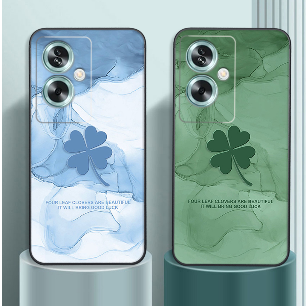 Oppo A79 5G case with 4-leaf clover, maple leaf, lucky, peaceful, cute ...
