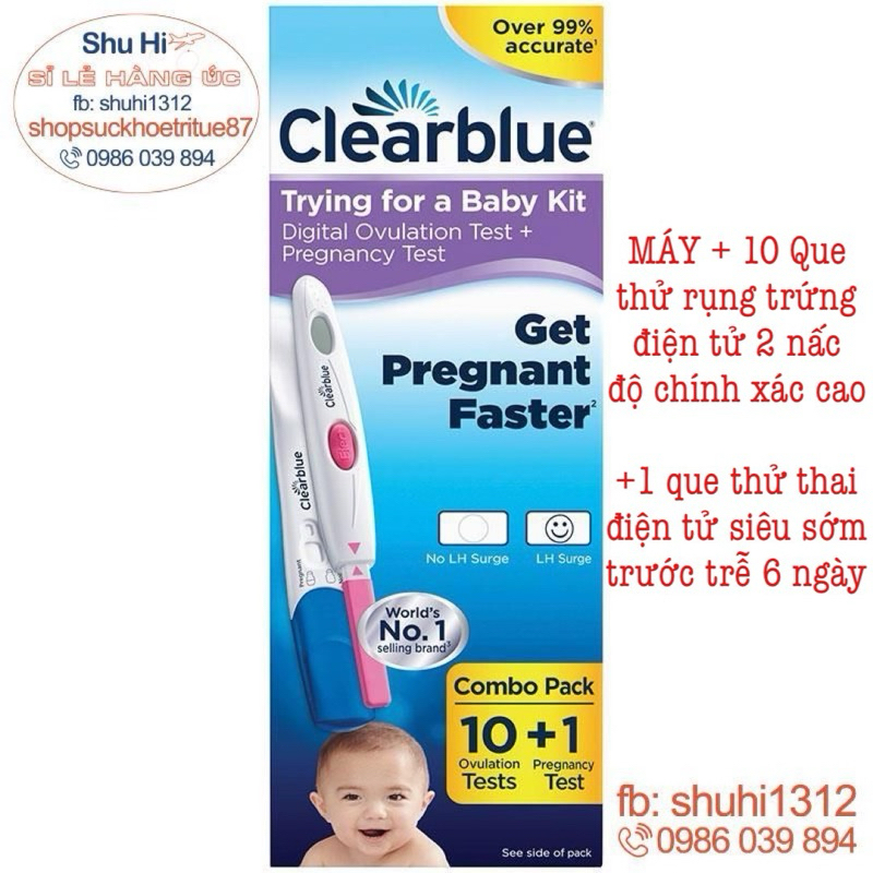 Clearblue 2-Step Electronic Ovulation Test Set most 10 Sticks + Machine ...