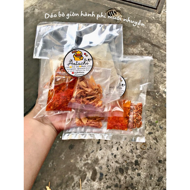 Soft rice paper with salt, crispy beef, spicy and fried onions | Shopee ...