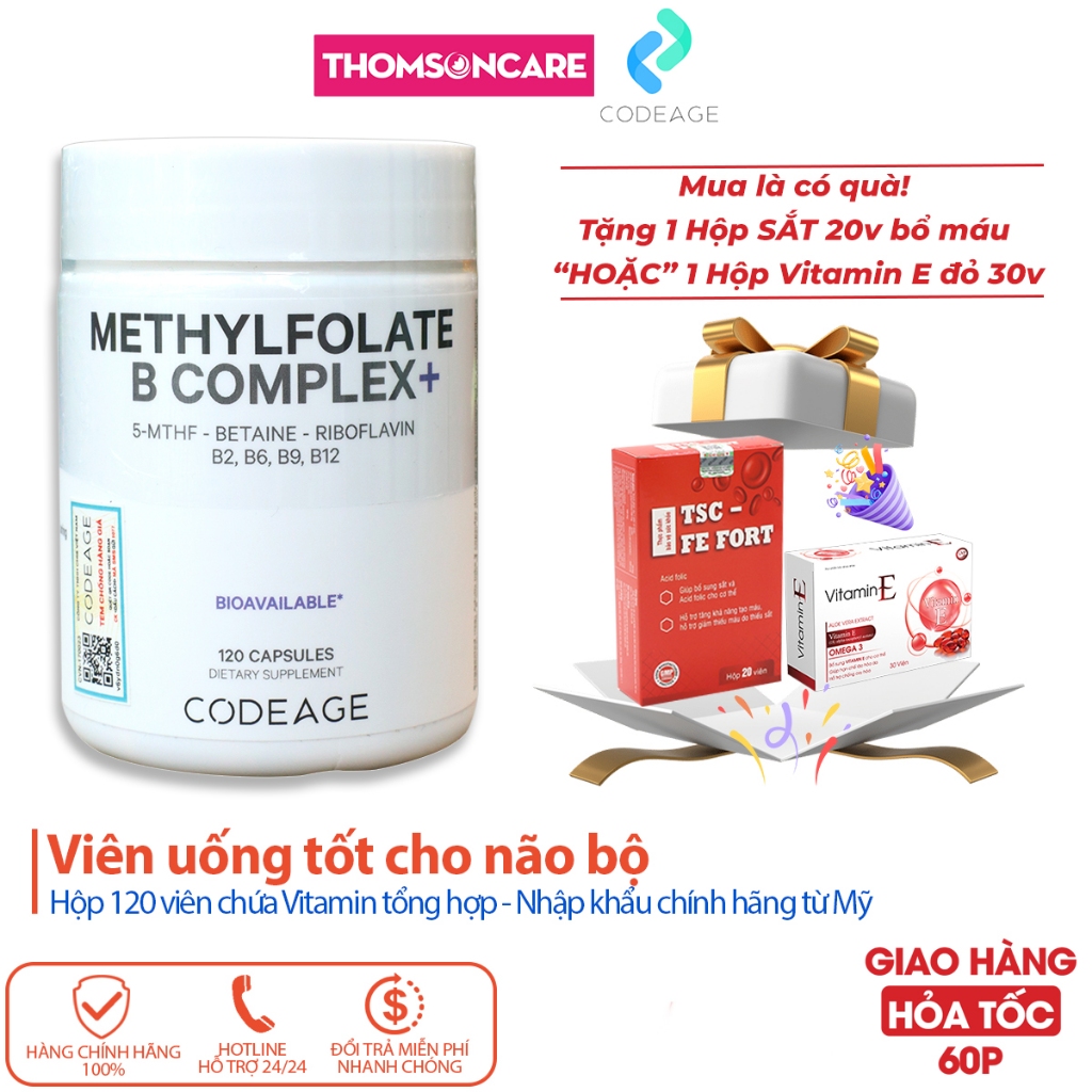 Codeage Methylfolate B Complex Brain Supplement 120 Tablets - Helps To ...