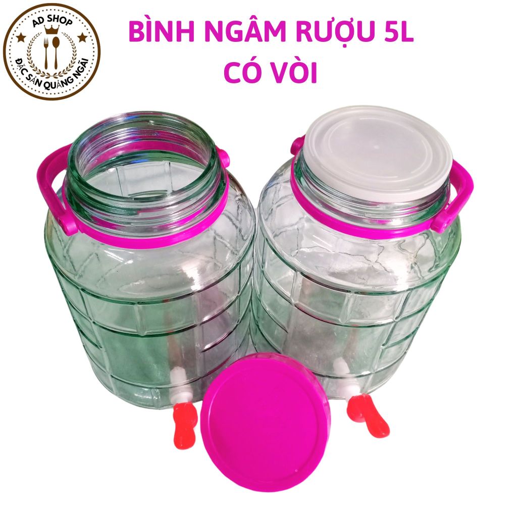 Thick 3L glass jar without spout and 5L with convenient spout for ...