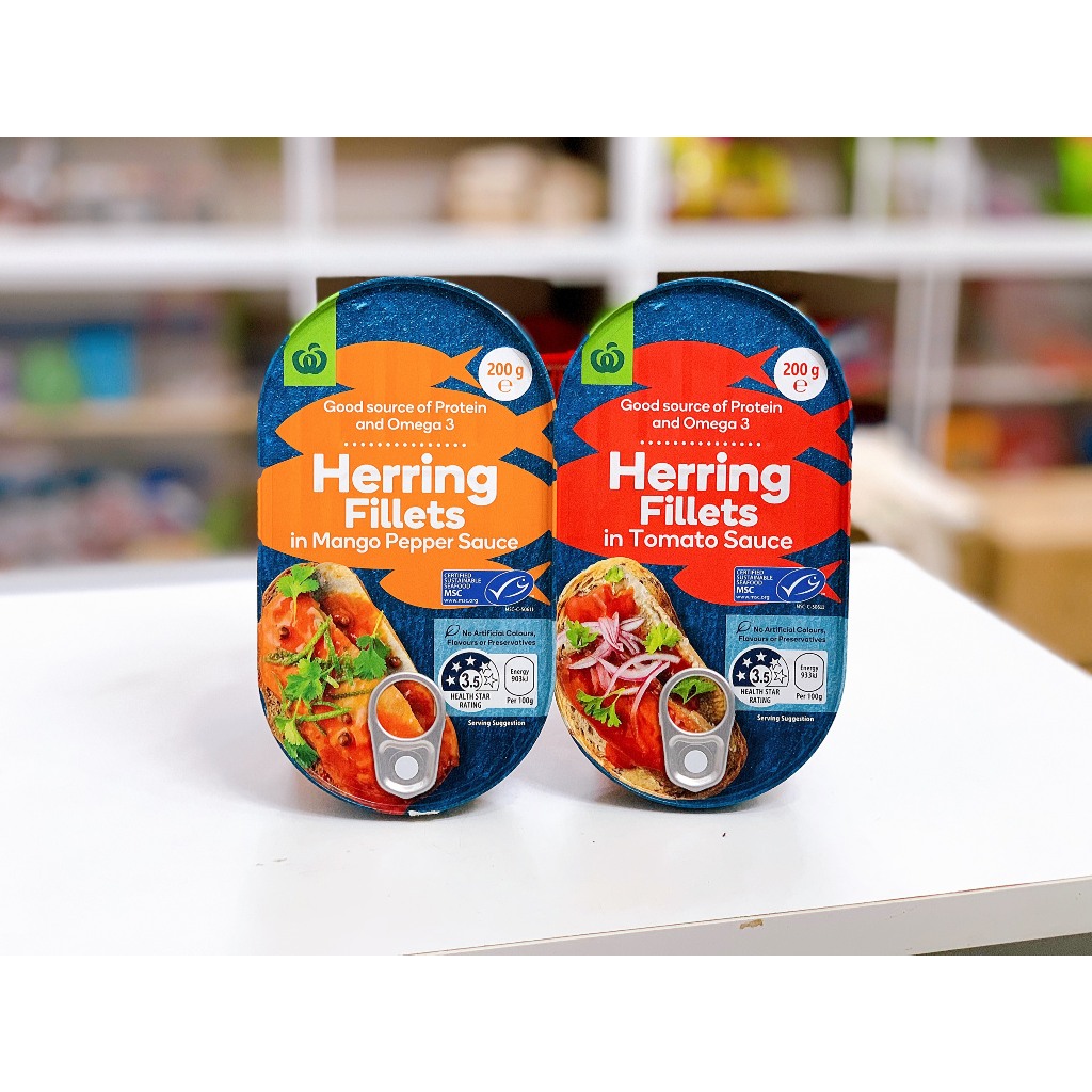 (Australian Goods) WoolWorth Herring Fillets Canned Crystals Rich In
