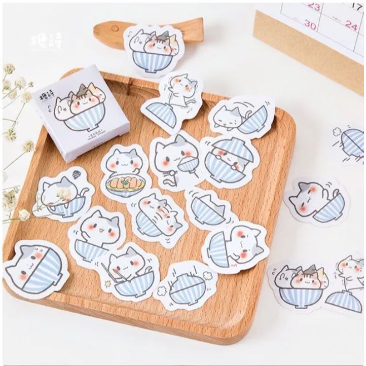 Cute Kitty sticker sticker Box Decorating Notebooks (Box Of 45 Pieces ...