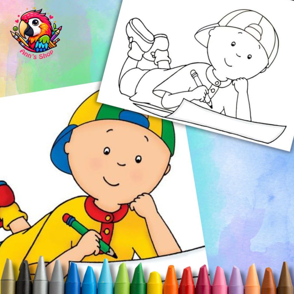Complete set of 100 coloring pages "Stories about the boy Caillou" size ...