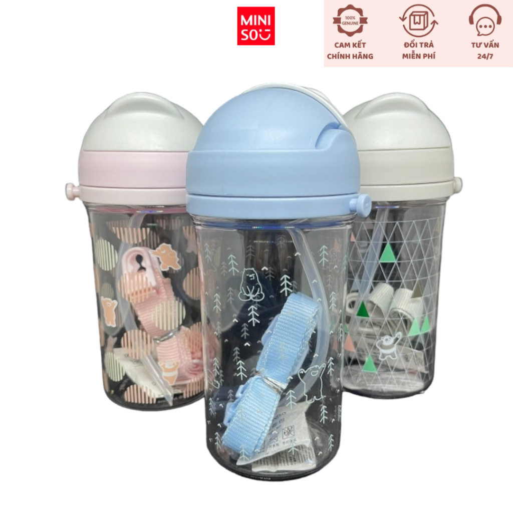 Transparent Miniso We Bare Bears Water Bottle With Straw, Genuine ...