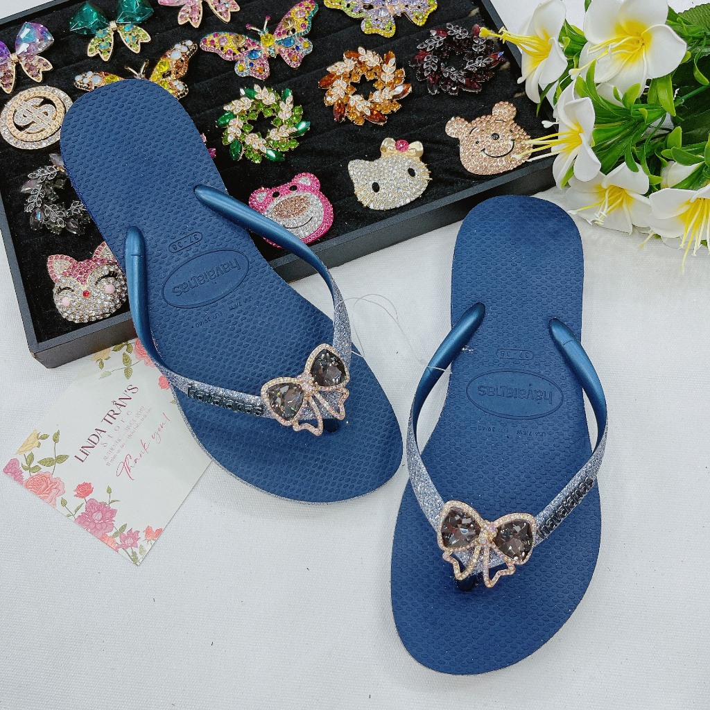 Glitter Slippers With MINI Gray Bow Edges | Shopee Malaysia