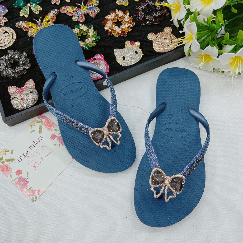 Glitter Slippers With MINI Gray Bow Edges | Shopee Malaysia