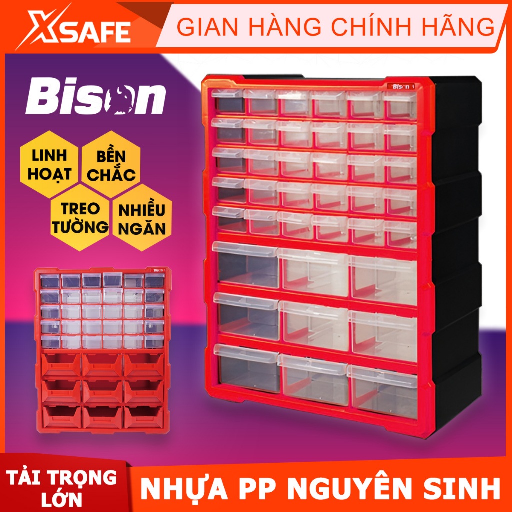 Bison multi-compartment plastic parts cabinet with total 39 ...