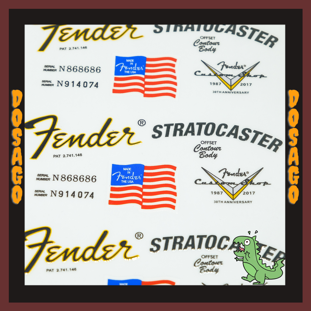 Premium Fender decal Logo, Stratocaster and Telecaster electric guitar ...