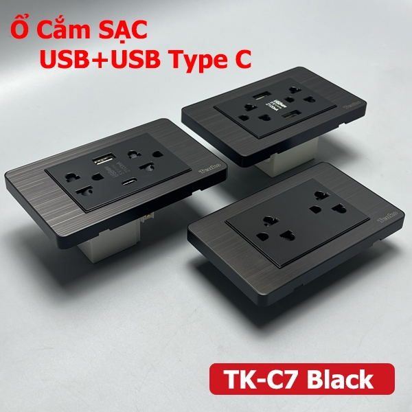 Type A and Type C Charging USB Socket Set, Common Rectangular Wall ...