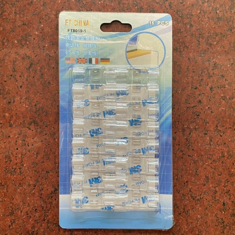 Set of 16 wall fixing clips for electrical wiring, electrical line ...