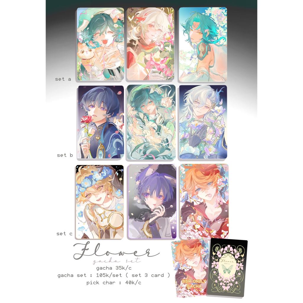 Card with rounded corners gacha ver boy with flower | Shopee Malaysia