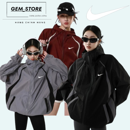 Genuine NIKE windJacket jacket for men and women high quality 2 layer thick parachute standard form fitting sleeves exactly like the picture ACA STORE D02 Shopee Malaysia