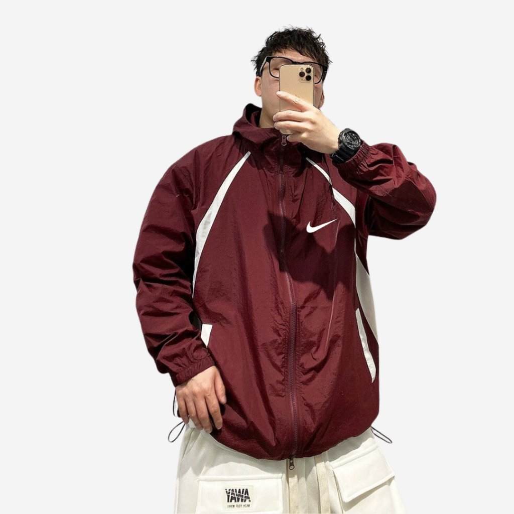 Genuine NIKE windJacket jacket for men and women high quality 2 layer thick parachute standard form fitting sleeves exactly like the picture ACA STORE D02 Shopee Malaysia