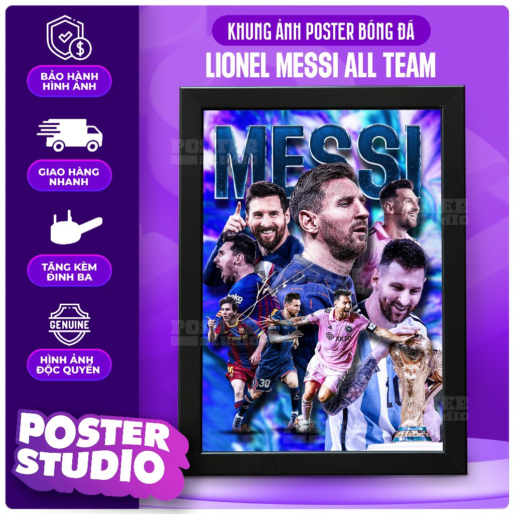 Messi ALL TEAM decorative Poster picture frame (including Poster and ...